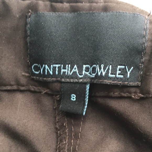 CYNTHIA Rowley brown paper bag waist high rise trouser pants 8 - Picture 6 of 10
